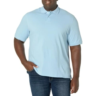 Abbildung von Amazon Essentials Herren Polohemd mit normaler Passform aus Baumwollpiqué (erhältlich in Big &amp; Tall), Hellblau, XL