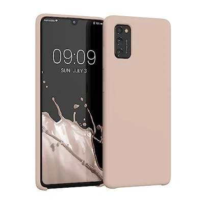 Abbildung von kwmobile Hülle kompatibel mit Samsung Galaxy A41 Silikon Handy Case Handyhülle weiche Oberfläche kabelloses Laden Coconut Swirl