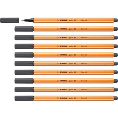 Abbildung von STABILO Fineliner point 88 10er Pack schwarzgrau