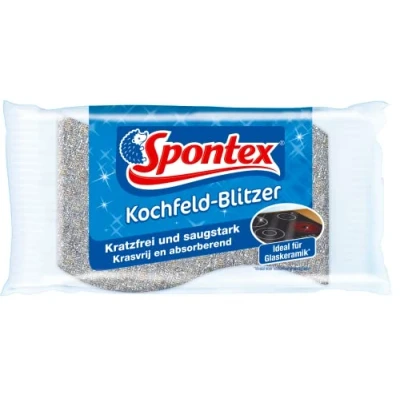 Abbildung von Spontex Kochfeldblitzer, Reinigungsschwamm für Glaskeramik und sensible Oberflächen, ideal Kochfelder, kratzfrei saugstark, 1 Stück(1er Pack)