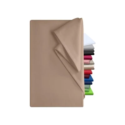 Abbildung von npluseins Bettlaken 180 x 275 cm ideal als Sommerdecke kühlend Wohnmobil Laken Sonnenschutz Sonnensegel für Terrasse Reisen Camping und Tischtuch 100% Baumwolle, ca. cm, Sand