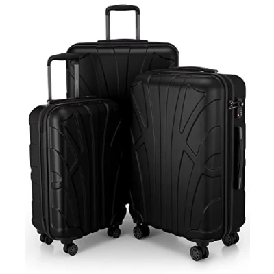 Abbildung von suitline 3er Koffer Set, TSA, (S, M &amp; L), Schwarz