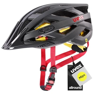 Abbildung von uvex i vo cc MIPS leichter Allround Helm für Damen und Herren Sysytem erweiterbar mit LED Licht titan red matt 56 60 cm