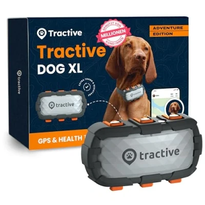 Abbildung von Tractive GPS Tracker Hund XL Adventure Bissfestes Glasfasergehäuse Bis zu 1 Monat Akku Marktführer Weltweite Live Ortung Weglaufalarm Aktivitätstracking &amp; Gesundheitswarnungen