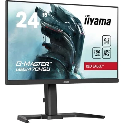 Abbildung von iiyama G Master Red Eagle GB2470HSU B6 60,5cm 23,8&quot; Fast IPS LED Gaming Monitor Full HD HDMI DP USB3.2 0,2ms 180Hz Adaptive Sync Höhenverstellung Pivot schwarz