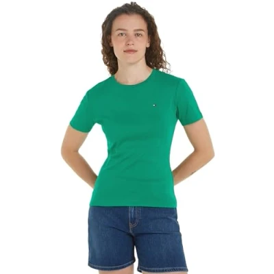 Abbildung von Tommy Hilfiger Damen T Shirt Kurzarm New Slim Cody Rundhalsausschnitt, Grün (Olympic Green), XXS