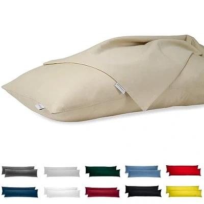Abbildung von Seitenschläferkissen Bezug 40 x 145 Baumwolle Premium Satin 2er Set Kissenbezug Deko für Kissen Bett/Sofa Stoff Weicher Resistent Hypoallergen Anti Milben Kopfkissenbezug Verdecktem Zip Voll Waschbar