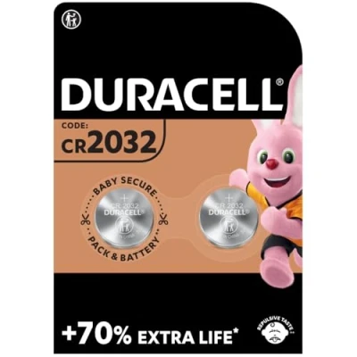 Abbildung von Duracell Specialty 2032 Lithium Knopfzelle 3 V, 2er Packung (CR2032 /DL2032 entwickelt für die Verwendung in Schlüsselanhängern, Waagen, Wearables und medizinischen Geräten.