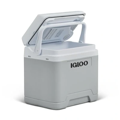 Abbildung von IGLOO IE24 AC/DC elektrische Kühlbox, 24 Liter, Mini Kühlschrank 12/230 Anschluss für Auto, Boot und Freizeit, grau