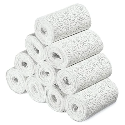 Abbildung von Navaris Gipsbinden 10er Set zum Babybauch bemalen 10x Gips Abdruck Binden 10 x 300 cm für Schwangerschaftsbauch Verband Gipsabdruck Basteln schnelltrocknend