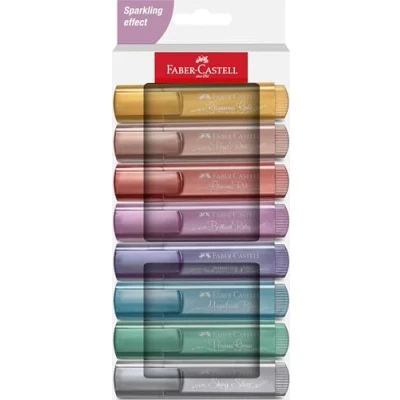 Abbildung von FABER CASTELL 254678 Textmarker Set 46, 8er Etui, Metallic Farben, mit langlebiger Keilspitze, Strichbreite 1 5 mm, nachfüllbar