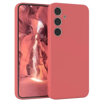 Abbildung von EAZY Case Silikonhülle für Galaxy S25 Plus Hülle Silikon weich stoßfeste Handyhülle Schutzhülle mit Kameraschutz Dünn Premium Schutz Cover TPU Phone Bumper in Hellrot