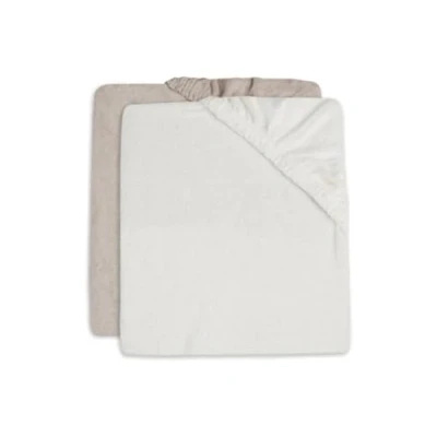 Abbildung von Jollein Wickelauflagenbezug Ivory/Nougat 2er Pack 50x70cm Baumwollfrottee Bezug Wickelauflage 1x Elfenbeinfarben, Beige