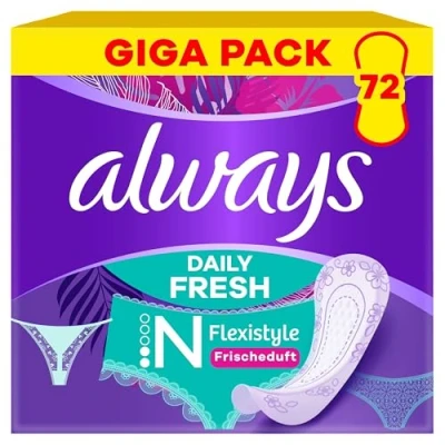 Abbildung von Always Daily Fresh Normal Flexistyle Slipeinlagen 72 Stück, Mit Frischduft, Flexibel, Passt Sich Allen Slipformen An