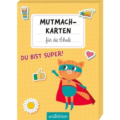 Abbildung von Mutmachkarten für die Schule: Kartenbox mit 50 Affirmationskarten zum Schulstart