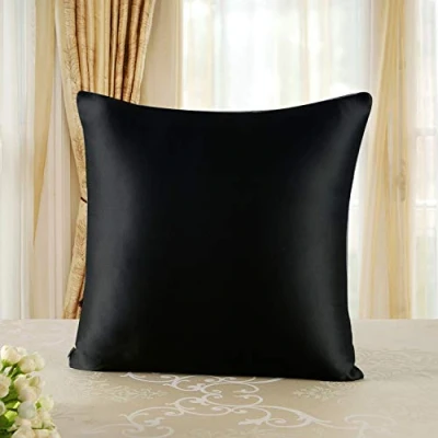 Abbildung von Townssilk 19 Momme 100% Seide Kissenbezug 1 Stück 65x65cm Schwarz