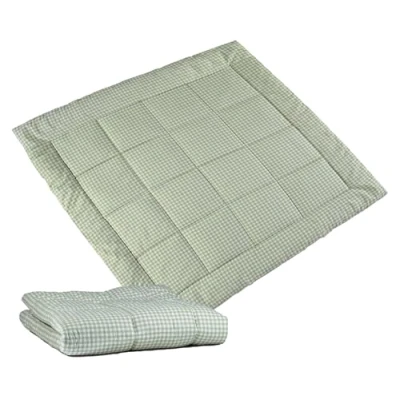 Abbildung von molis&amp;co Krabbeldecke für Baby 120x120 cm 100% Baumwolle (OEKO TEX) Spielmatte Multifunktional, Dick &amp; weich gepolstert Ideal als Babydecke Spieldecke Mint Tea