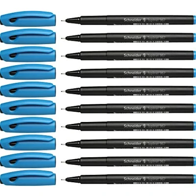 Abbildung von Schneider Topliner 967 Fineliner (Strichstärke 0,4 mm) 10 Stück türkis