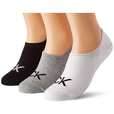 Abbildung von Calvin Klein Underwear Footie HIGH CUT LOGO 3 PACK Unisex Füßlinge, Herren, Größe: One Size, Grey combo