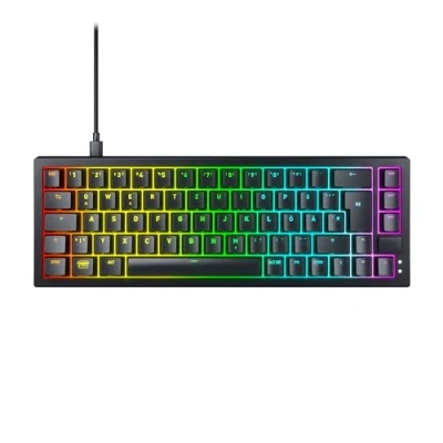 Abbildung von CHERRY XTRFY K5V2 Compact, mechanische Gaming Tastatur im 65 Prozent Format, Deutsches Layout (QWERTZ), Hot Swap Keyboard, MX2A RED Switches, Schwarz