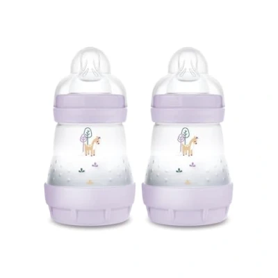 Abbildung von MAM Easy Start Anti Colic Babyflasche im 2er Set (160 ml), besonders gut akzeptierte Milchflasche, Baby Trinkflasche mit Bodenventil gegen Koliken &amp; Sauger Größe 1, 0+ Monate, Reh