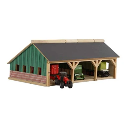 Abbildung von Kids Globe Kuhstall Holz, Spielzeug Kuhstall, Bauernhof mit Maßstab 1:32, Holzbauernhof, Holzstall, 610491