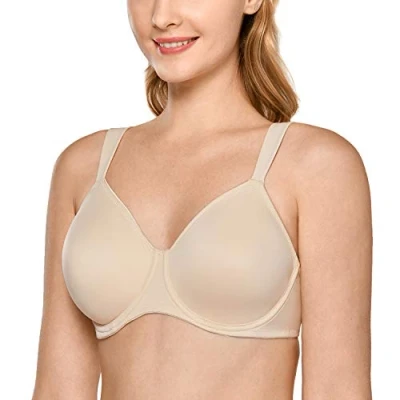 Abbildung von DELIMIRA Damen T Shirt Minimizer BH mit Bügel Große Größen Ohne Gepolstert Beige 110F