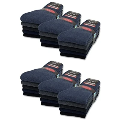 Abbildung von sockenkauf24 10 20 30 Paar Sportsocken Tennissocken Arbeitssocken Herren &amp; Damen Socken Baumwolle (43 46, Hellgrau)