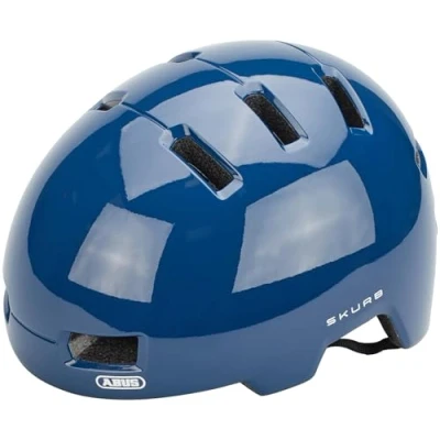 Abbildung von ABUS Stadthelm Skurb Robuster Fahrradhelm für den Alltag, beim Skaten, BMX Fahren oder Longboarden Blau Matt, Größe M