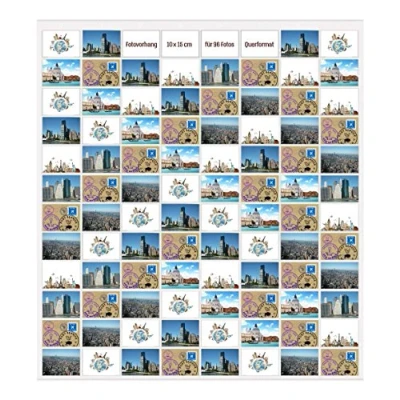 Abbildung von trendfinding® Fotovorhang 10x15cm Hoch und Querformat Foto Bilder Postkarten Format Fotowand Fotogalerie Fototaschen Fotohalter Taschenvorhang Fotos (96 10x15)