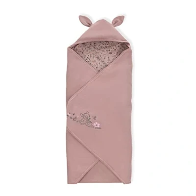 Abbildung von hauck Baby Einschlagdecke Snuggle N Dream für 3 Punkt Gurt &amp; 5 Gurt, Baumwolle, Universal Babyschale, Kindersitz, Reboarder, Kinderwagen, Buggy, Babywippe, Waschbar (Disney Bambi Rose)