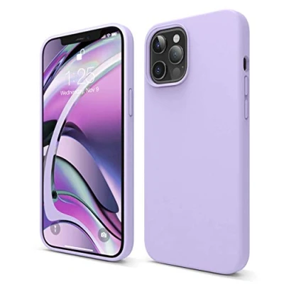 Abbildung von elago Liquid Silicone Case Kompatibel mit iPhone 12 Pro Max Hülle (6,7&quot;), Hochwertiges Silikon, Rundumschutz Handyhülle : 3 Layer Struktur Schutzhülle (Violett)