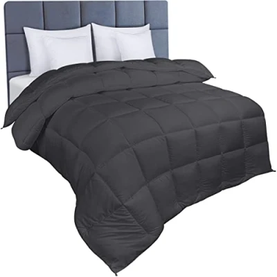 Abbildung von Utopia Bedding Bettdecke Einleger 135x200 cm Gesteppter Deckbett mit Eckfächern (135 x 200, Grau)