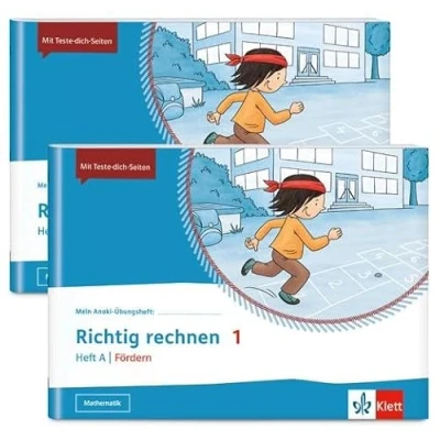 Abbildung von Paket Richtig rechnen 1. Fördern: 2 Hefte im Paket: A Fördern B Klasse 1 (Mein Anoki Übungsheft)