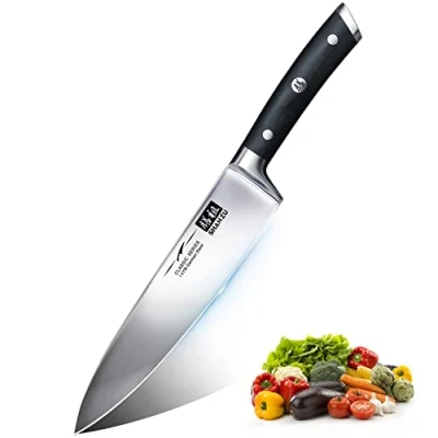 Abbildung von SHAN ZU Kochmesser Deutscher Edelstahl 20cm Küchenmesser Extra Scharfe Messerklinge mit ergonomischer Griff Exquisiter Geschenkverpackung