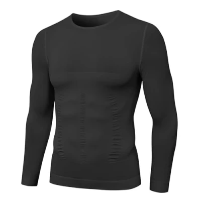 Abbildung von MEETYOO Shapewear Kompressionsshirt Herren Langarm Body Shaper Sportshirt Tight Unterwäsche Unterhemd Funktionsshirt Atmungsaktiv Fitness Bodybuilding Männer Top