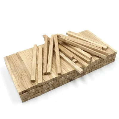 Abbildung von 80x Holzleiste 22x8x160mm Eiche lose Bastelklötzchen zum Basteln Bastelstäbe (Eiche 10x8mm)