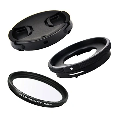 Abbildung von JJC Filteradapter Adapterring für Olympus Fish Eye Konverter FCON T01, TCON T01 zur TG 7 6 5 4 3 2 1 ersetzt CLA mit 40,5 mm UV Filter + Objektivdeckel