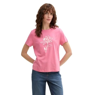 Abbildung von TOM Tailor CREW NECK Tshirt print, Damen, Größe: Medium, Bright rose