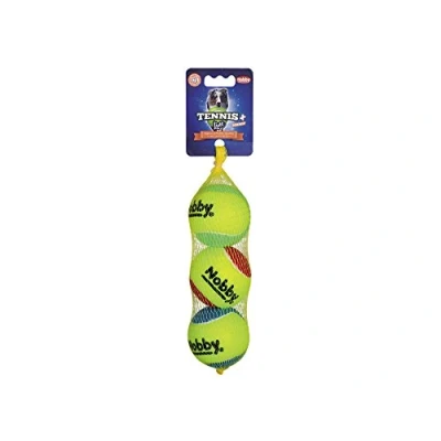 Abbildung von Nobby Tennisball mit Squeaker, M: 6,5 cm, 1 Netz (1 x 3 Stück)