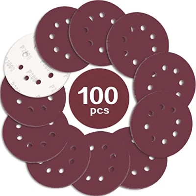 Abbildung von STEBRUAM 100 Stück Schleifpapier 125mm Klett 2000 körnung,Profi 125 Schleifscheiben Rund 8 Loch für Exzenterschleifer