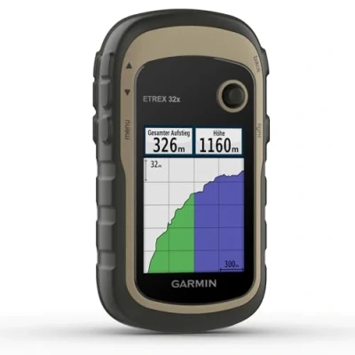 Abbildung von Garmin eTrex 32x Wander GPS mit vorinstallierter TopoActive Europa Karte routingfähigen Straßen und Wegen Elektronischer Kompass barometrischer Höhenmesser Grün