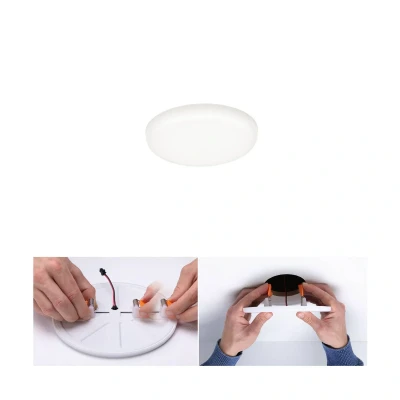 Abbildung von Paulmann 92390 LED Panel Einbauleuchte Veluna VariFit IP44 Neutralweiß 75mm rund incl. 1x4,5 Watt Deckenleuchte Satin Deckenlampe Kunststoff 4000 K