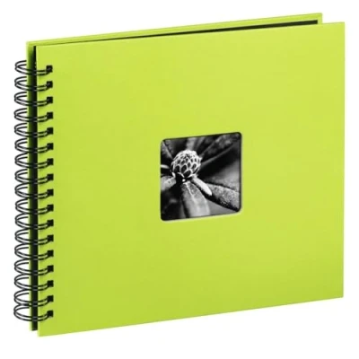 Abbildung von Hama Fotoalbum Jumbo 36x32 cm (Spiral Album mit 50 schwarzen Seiten, Fotobuch Pergamin Trennblättern, zum Einkleben und Selbstgestalten) hellgrün