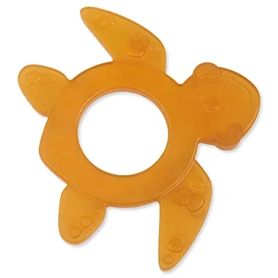 Abbildung von GRÜNSPECHT Bio Beißring aus Naturkautschuk für zahnende Babys, massiert Zahnfleisch, BPA frei, weich, fördert Feinmotorik, Schildkröte (639 V2), Braun