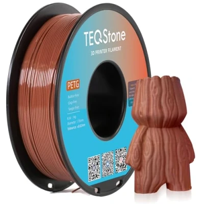 Abbildung von TEQStone PETG Filament 1.75mm Braun 1KG, Maßhaltigkeit +/ 0.02mm Spule Sauber Gewickelt 3D Drucker Vakuumverpackung