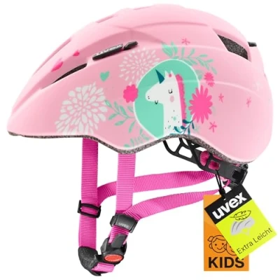 Abbildung von uvex Kid 2 cc Leichter Kinder Helm für individuelle Größenanpassung erweiterbar mit LED Licht pink Unicorn matt 46 52 cm