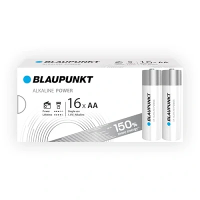 Abbildung von BLAUPUNKT AA Alkalibatterien Packung mit 16, am besten für Wanduhren und TV Fernbedienungen, LR6BPO/16CB