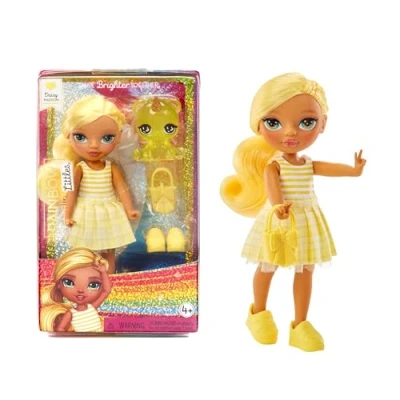Abbildung von Rainbow High Littles Daisy Madison Kleine, Bewegliche Modepuppe Gelbe 14 cm Große Puppe mit Handtasche und Magischem Bären für Kinder Sammler