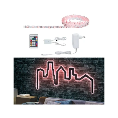 Abbildung von Paulmann 78965 LED Stripe FlexLED 3D Basisset 3m RGB incl. 1x19 Watt dimmbar Lichtband Weiß Lichtstreifen Kunststoff Band